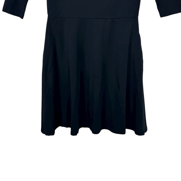 NEW PACT Organic Cotton Fit & Flare Skater Scoop Dress Minimal Black Size Medium - Picture 5 of 11